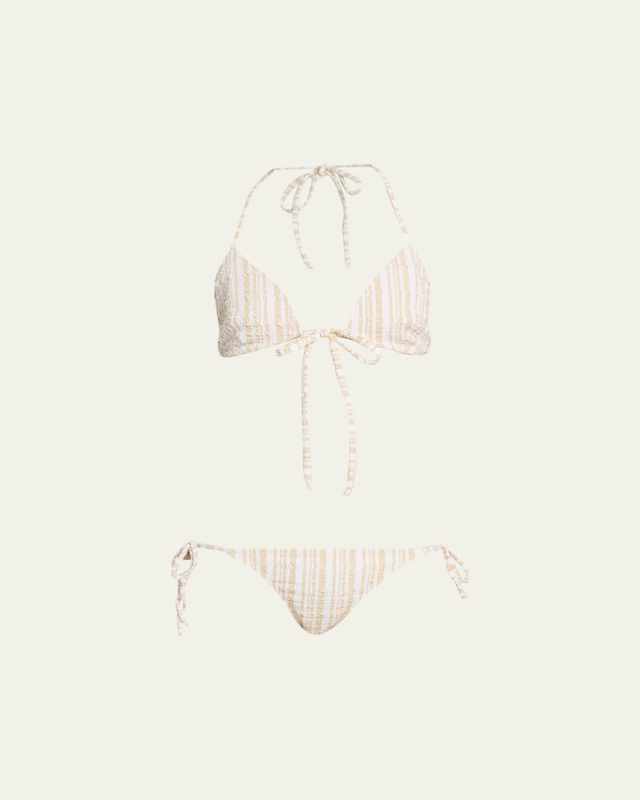 Striped Two-Piece Triangle Bikini Set