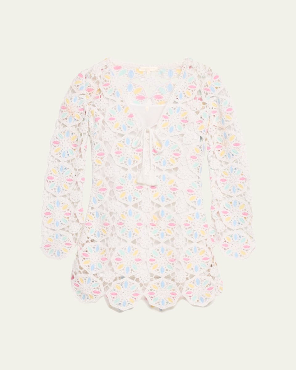 Poemes Open Crochet Mini Dress