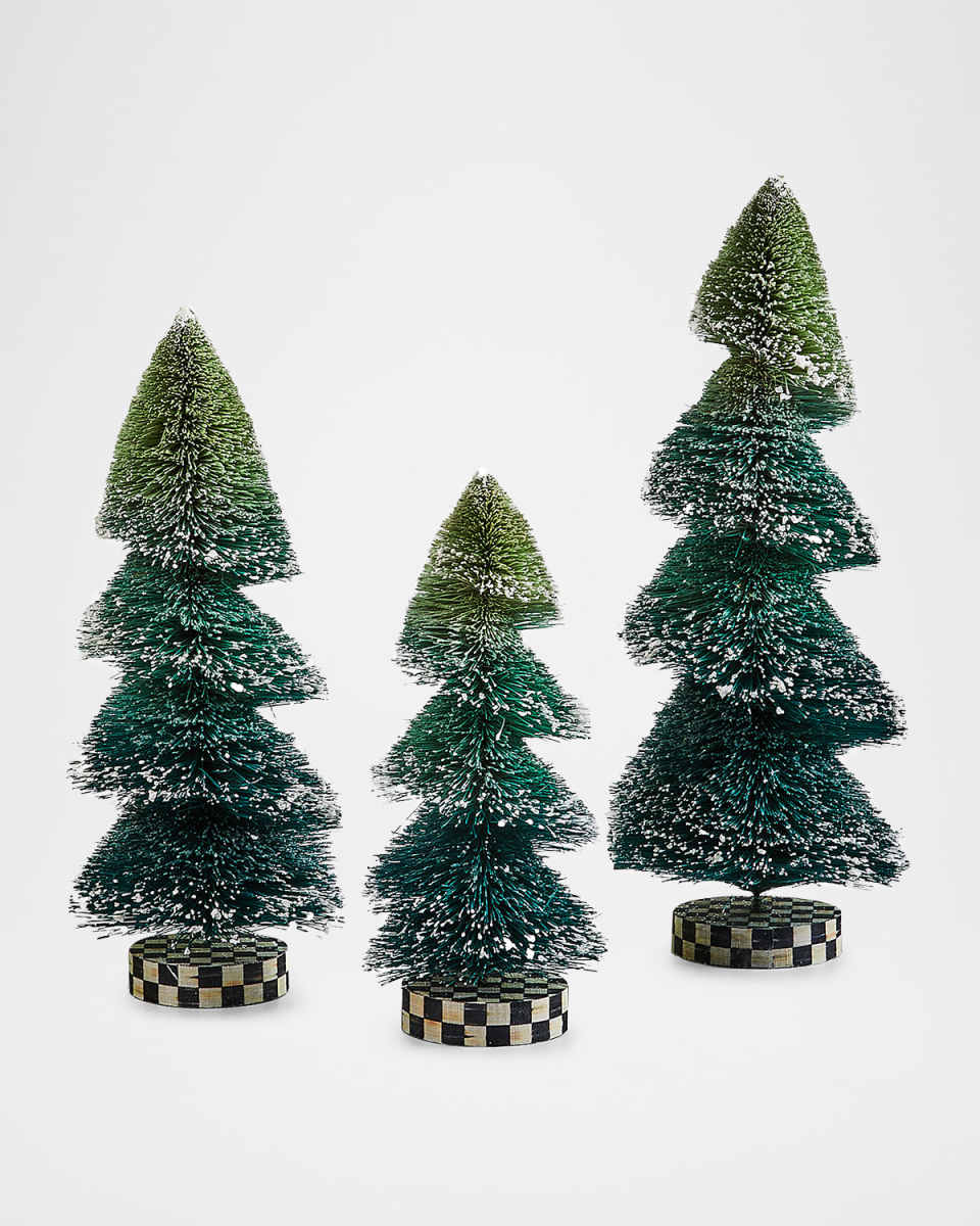 Farmhouse Holiday Bottle Brush Trees, Set of 3