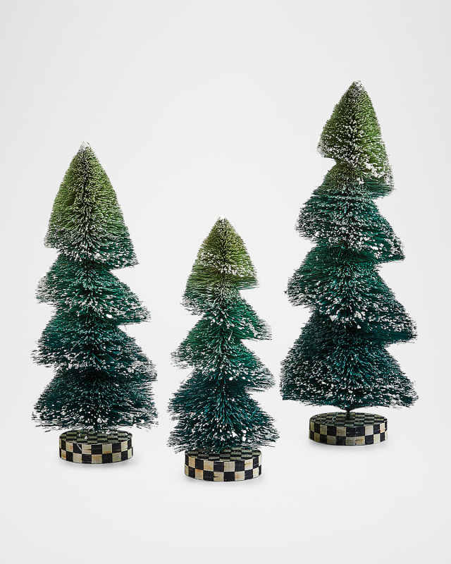 Farmhouse Holiday Bottle Brush Trees, Set of 3