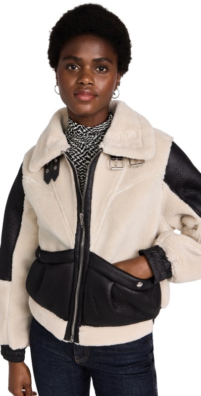 BLANKNYC Blaze Out Faux Sherpa Moto Jacket Blaze Out
