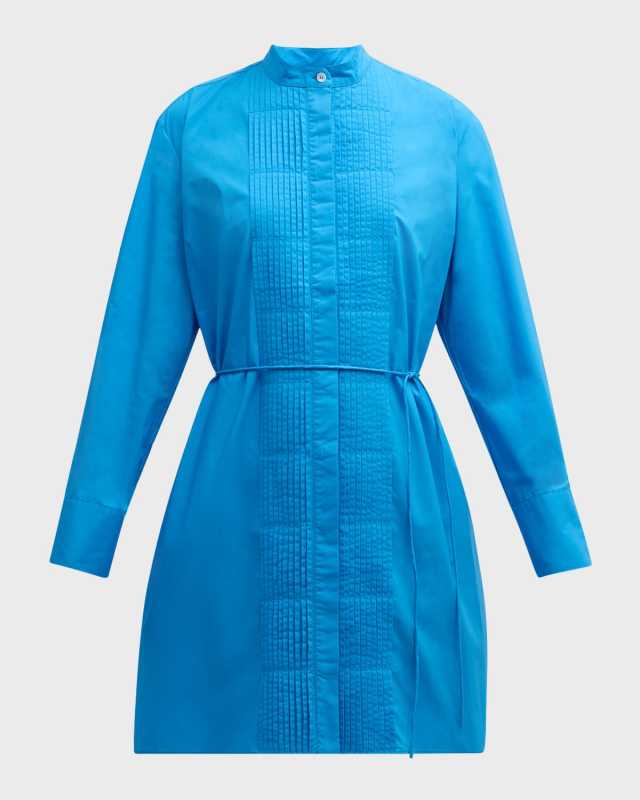 Peggy Pintuck Organic Cotton Midi Shirtdress