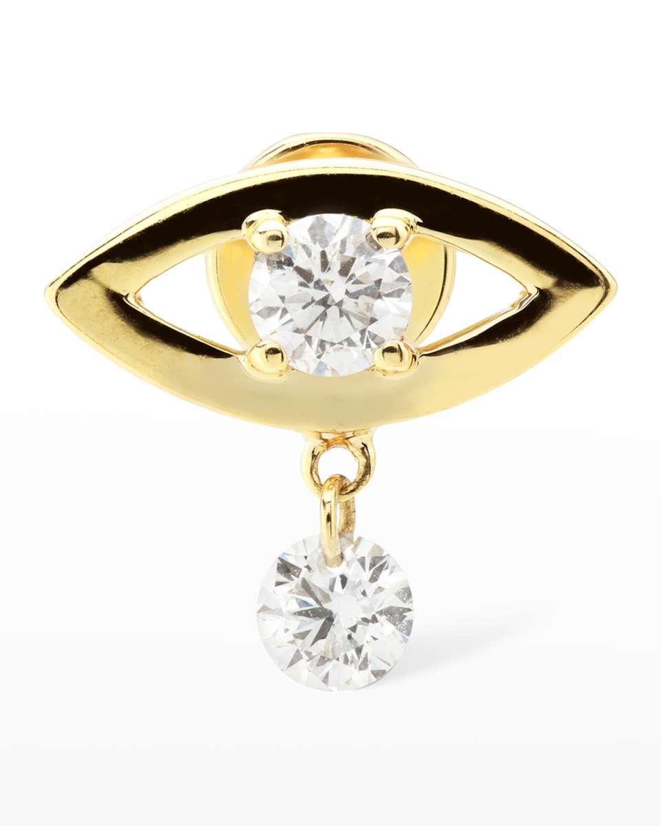 Plain Eye Hanging One Diamond Stud Earring, Single