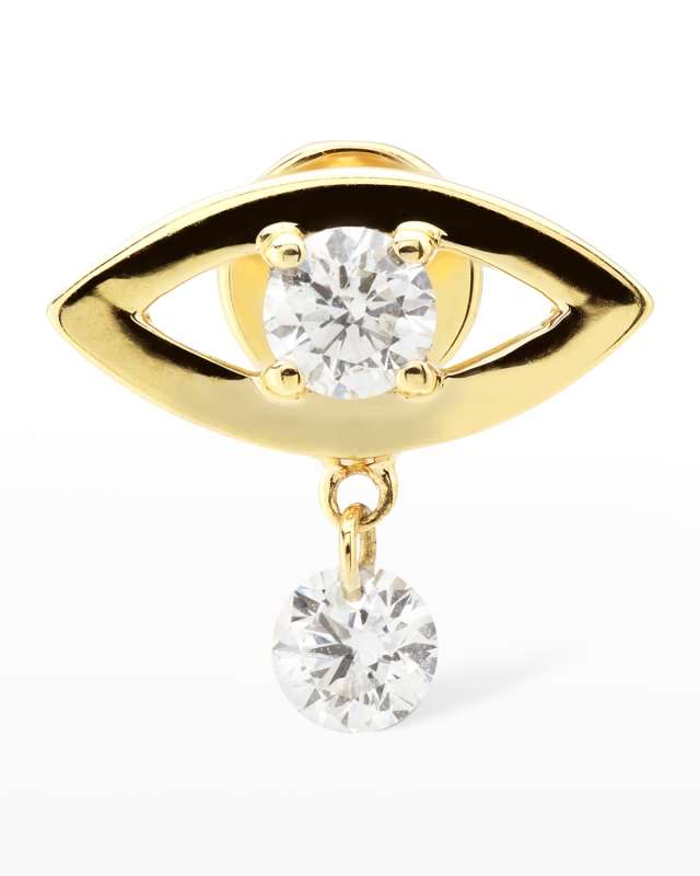 Plain Eye Hanging One Diamond Stud Earring, Single
