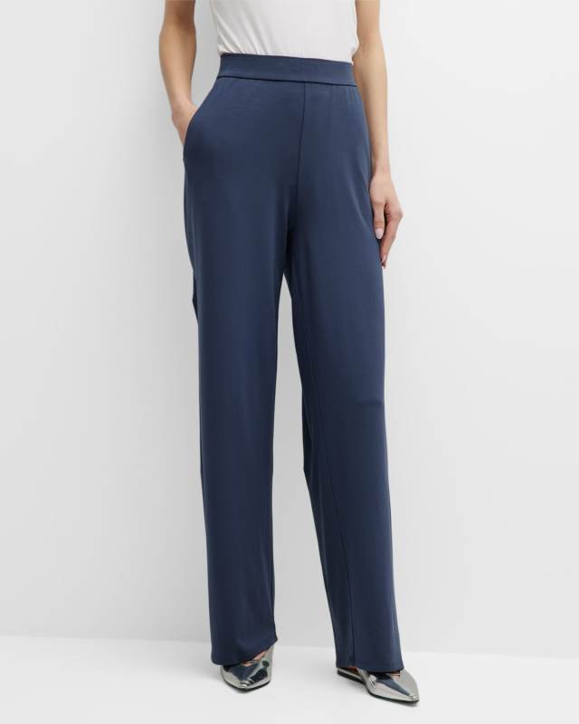 Straight-Leg Stretch Jersey Pants