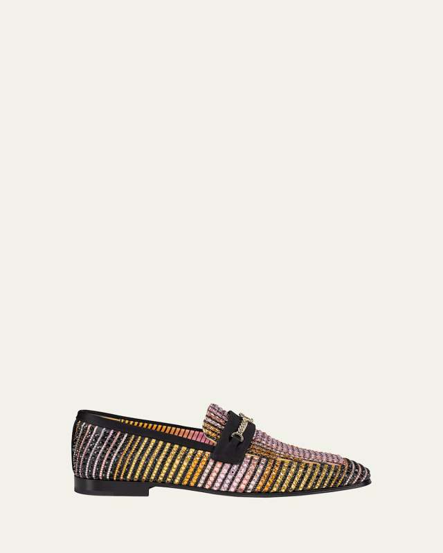 MJ Aftersun Strass Chain Red Sole Loafers