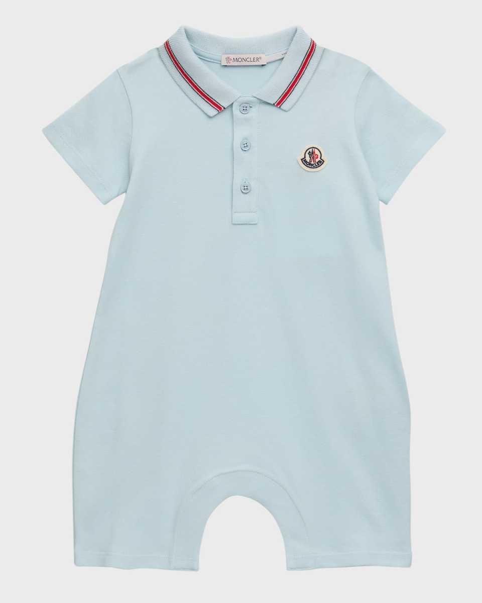Boy's Logo Polo Playsuit, Size Newborn-24