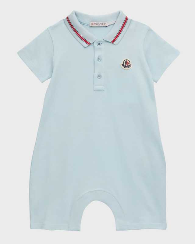 Boy's Logo Polo Playsuit, Size Newborn-24