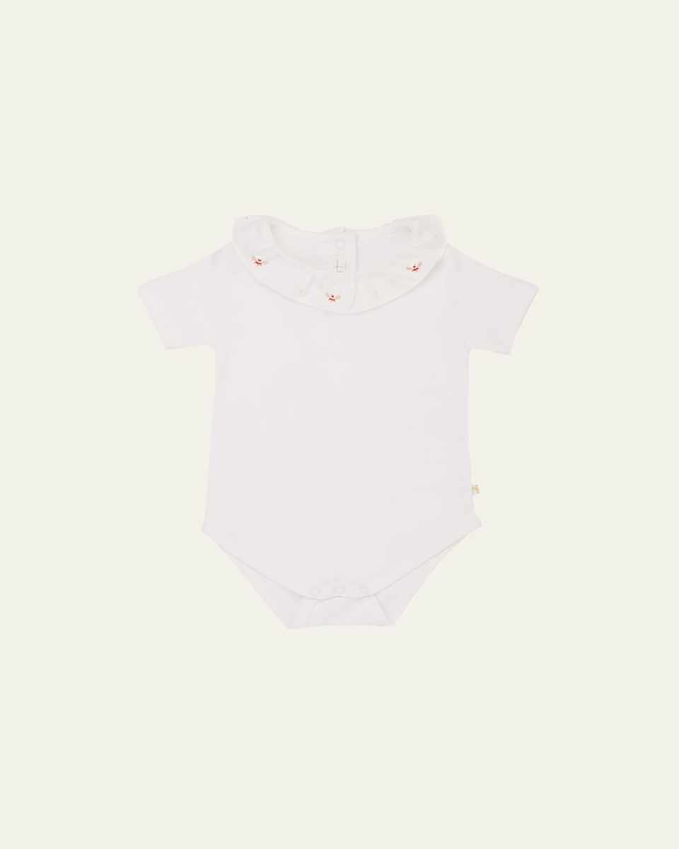 Girl's Alexandra Ruffle Collar Bodysuit, Size Newborn-18M