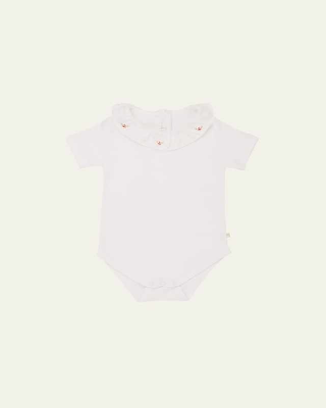 Girl's Alexandra Ruffle Collar Bodysuit, Size Newborn-18M
