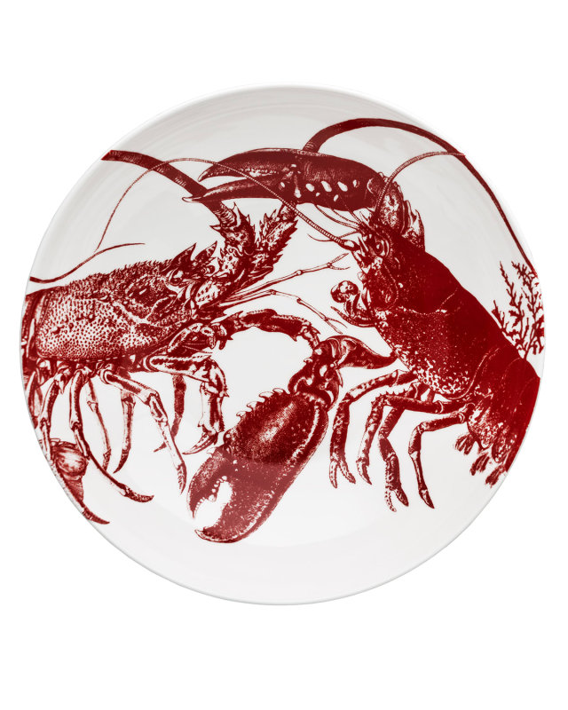Lobster Red 11.5" Wide Serving Bowl, Set of 4