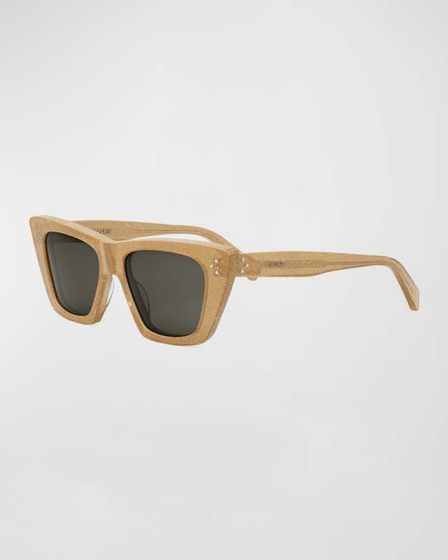 Bold Glittery Acetate Cat-Eye Sunglasses