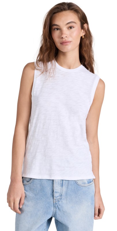 ATM Anthony Thomas Melillo Sleeveless Schoolboy Tee White