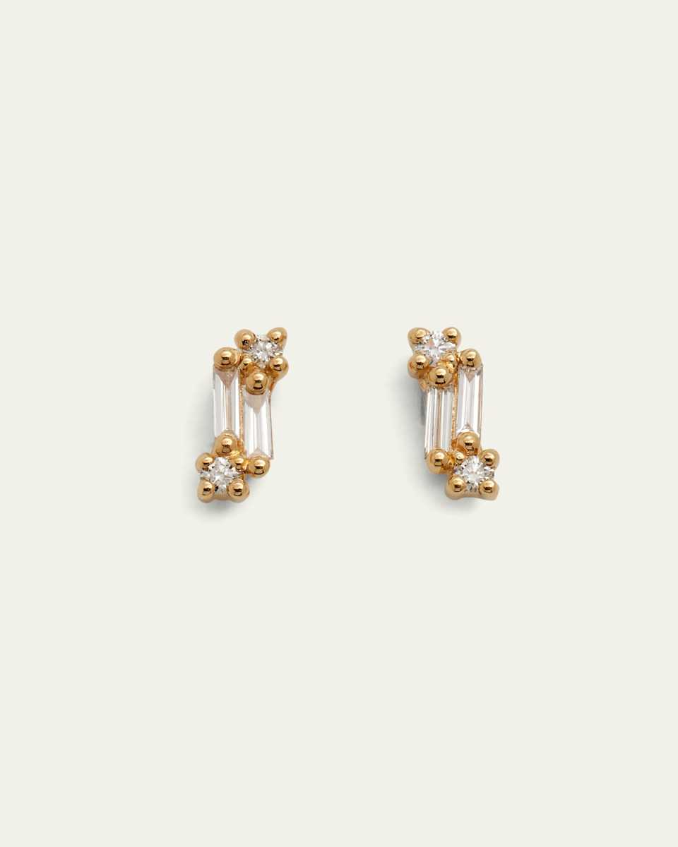 18K Yellow Gold Diamond Firework Stud Earrings