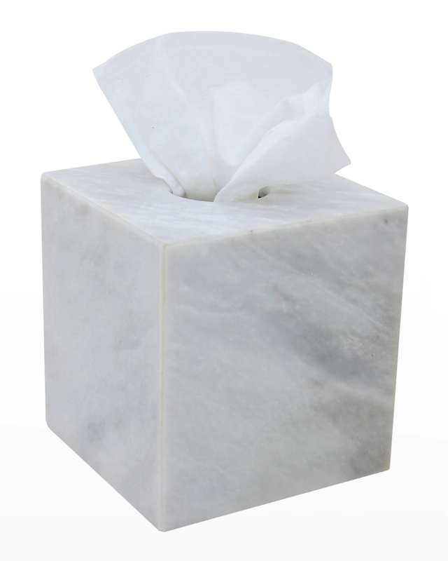 Eris Collection Pearl White Marble Tissue Box Holder