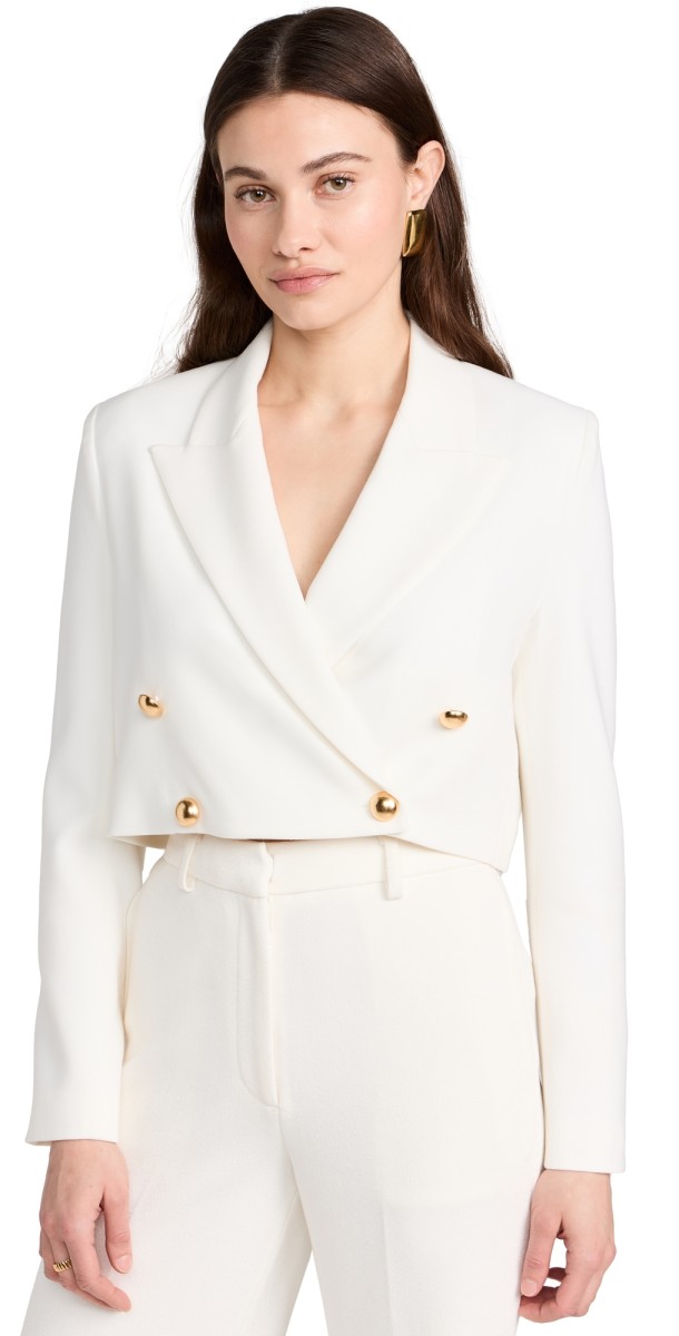 Black Halo Hugo Crop Blazer Black