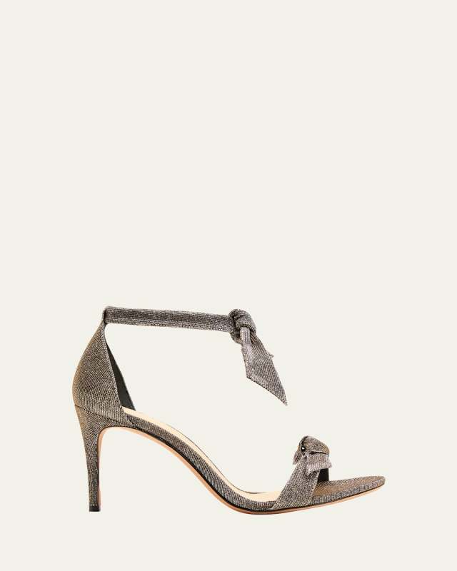 Clarita Mid-Heel Metallic Evening Fabric Sandals