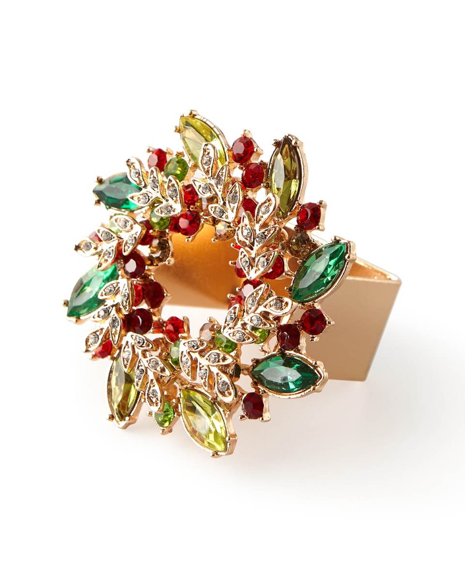 Gem Wreath Napkin Rings, Set of 4