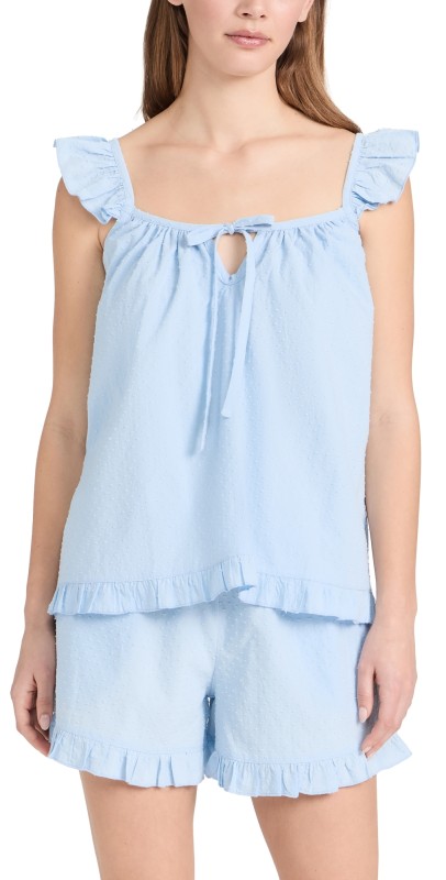Petite Plume Swiss Dots Camisole Short Set Blue