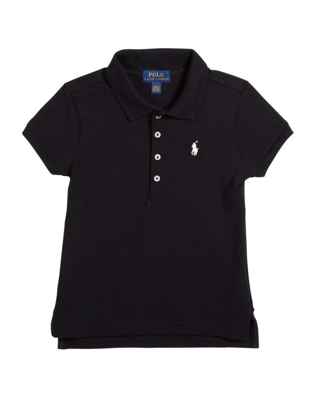 Girl's Logo Embroidered Short-Sleeve Polo Shirt, Size 2-6X