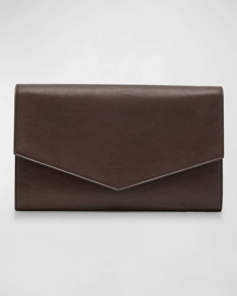 Envelope Large Crossbody in Natural Nappa Saddle Leather