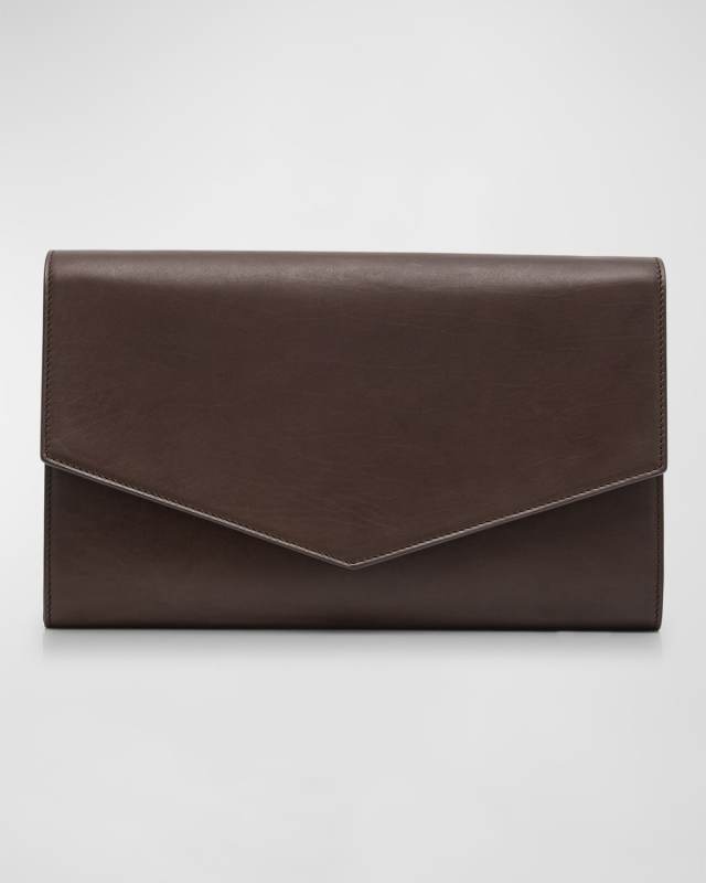 Envelope Large Crossbody in Natural Nappa Saddle Leather