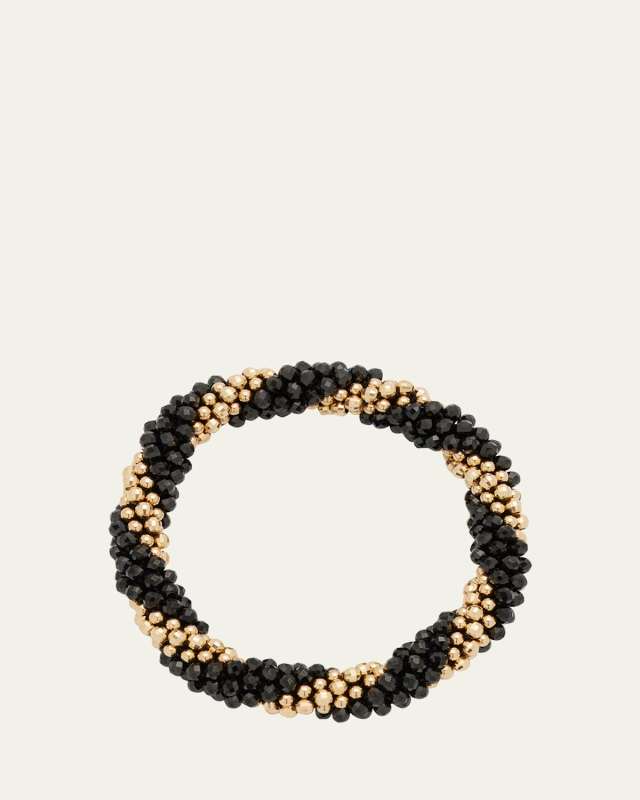 Audrey 14k Gold and Black Onyx Bead Bracelet