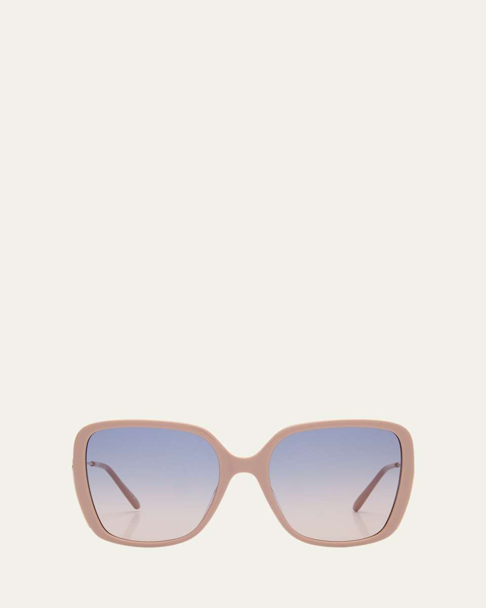 Square Acetate and Metal Sunglasses