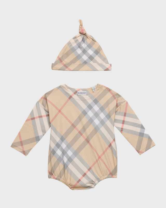 Kid's Dolby Check-Print Two-Piece Set, Size 3M-12