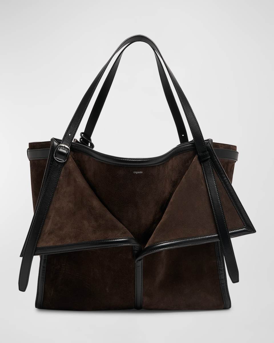 Belt Folded Suede & Leather Shoulder Bag