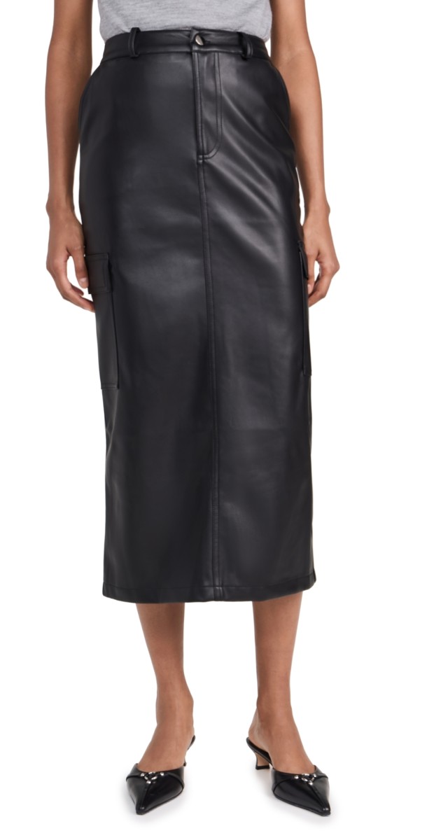 WAYF Cargo Skirt Black