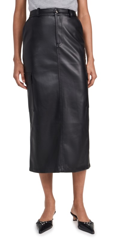 WAYF Cargo Skirt Black