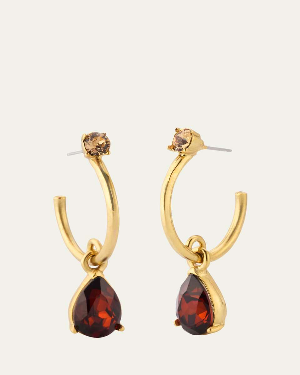 Hoop and Pear Drop Earrings