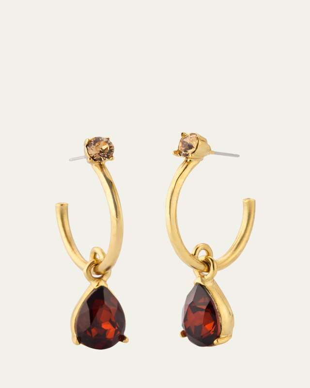 Hoop and Pear Drop Earrings
