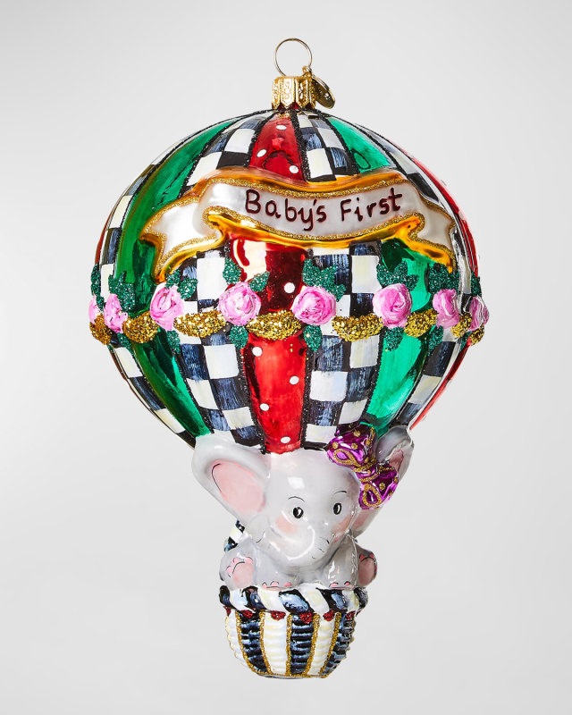 Baby's First Balloon Glass Christmas Ornament