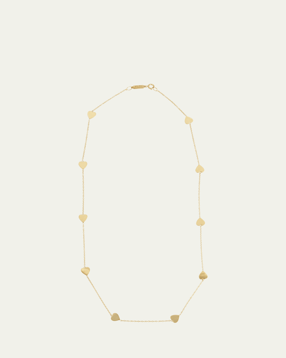 18k Yellow Gold Hearts by The Inch Necklace