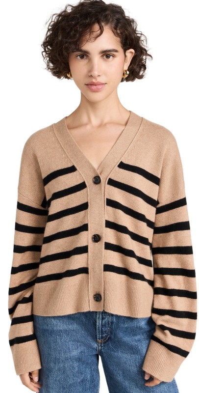 RAILS Geneva Sweater Camel Black Stripe