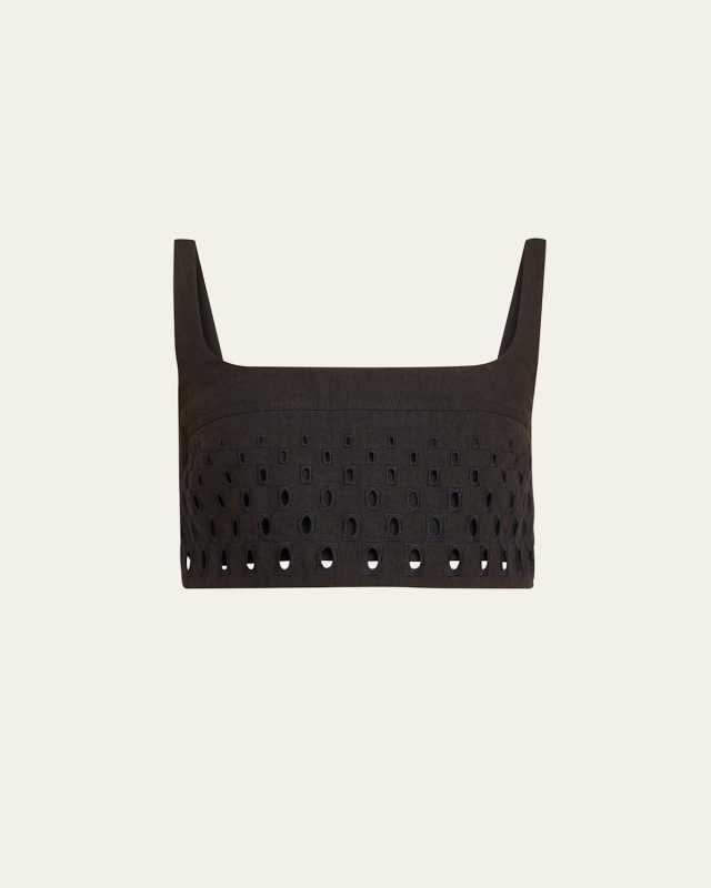 Sky Linen Crop Top