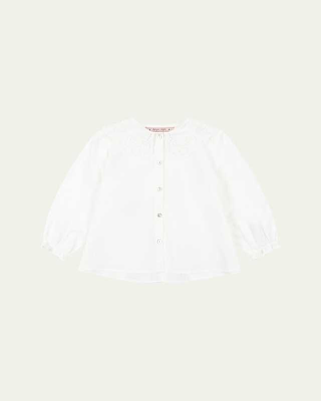 Girl's Rio Pointelle Collard Shirt, Size 18M-10