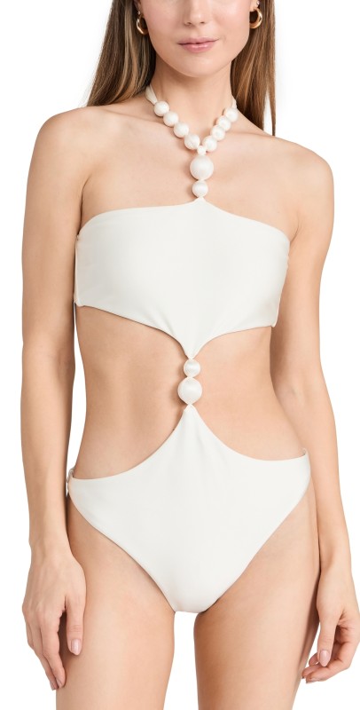 Cult Gaia Caitriona Halter One Piece Off White