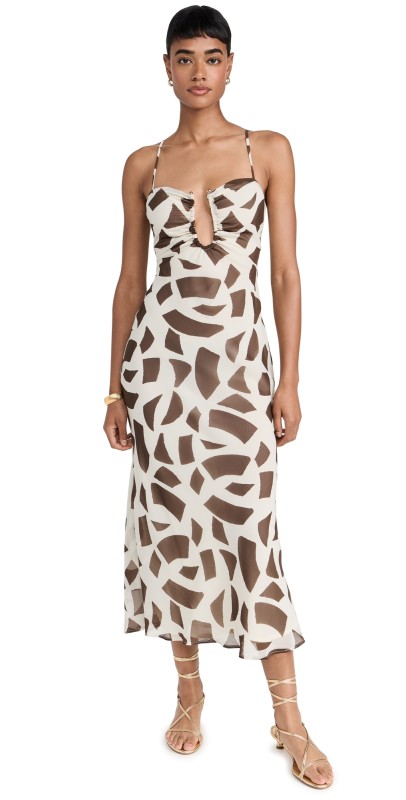 Runaway the Label Astora Midi Dress Lazure Chocolate