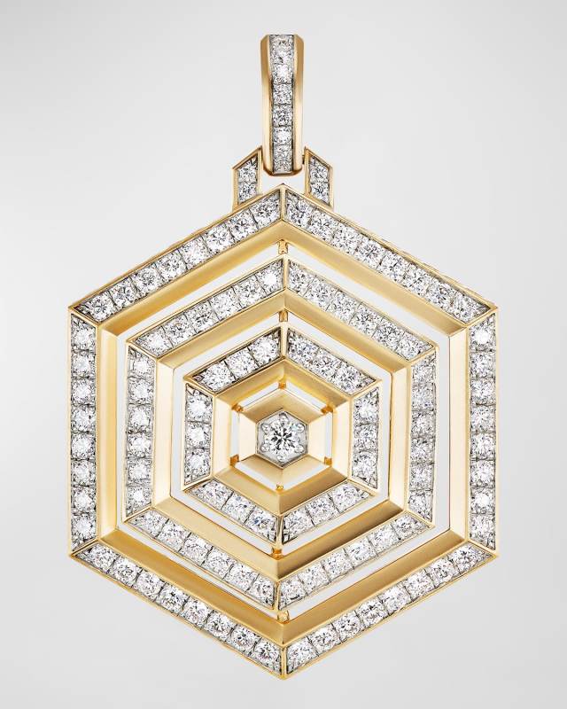 Carlyle Pendant with Diamonds in 18K Gold, 44.5mm