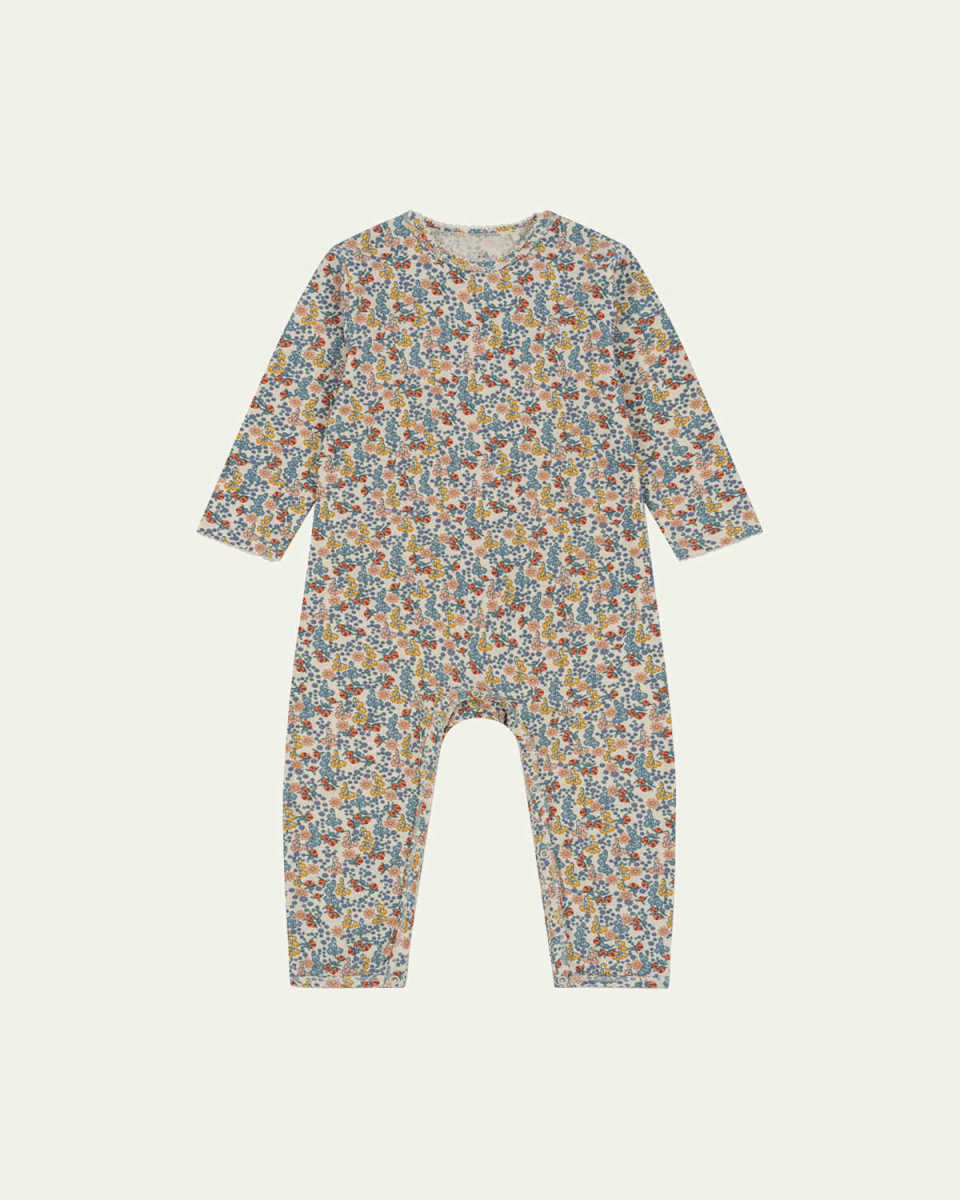 Girl's Basic Floral-Print Coverall Size 9M-2T
