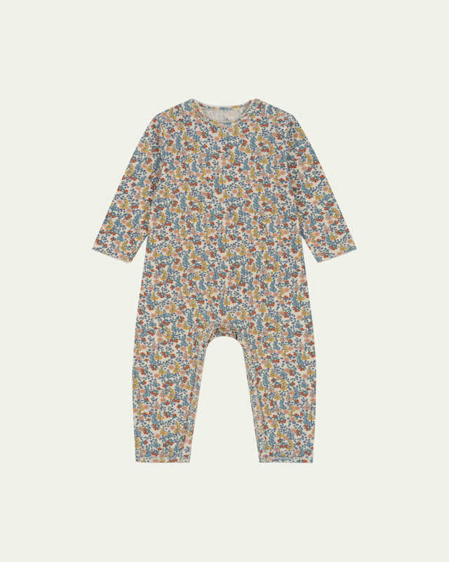 Girl's Basic Floral-Print Coverall Size 9M-2T