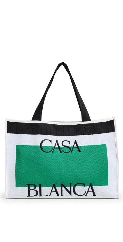 Casablanca Knitted Shopper Bag Knit White/Gr
