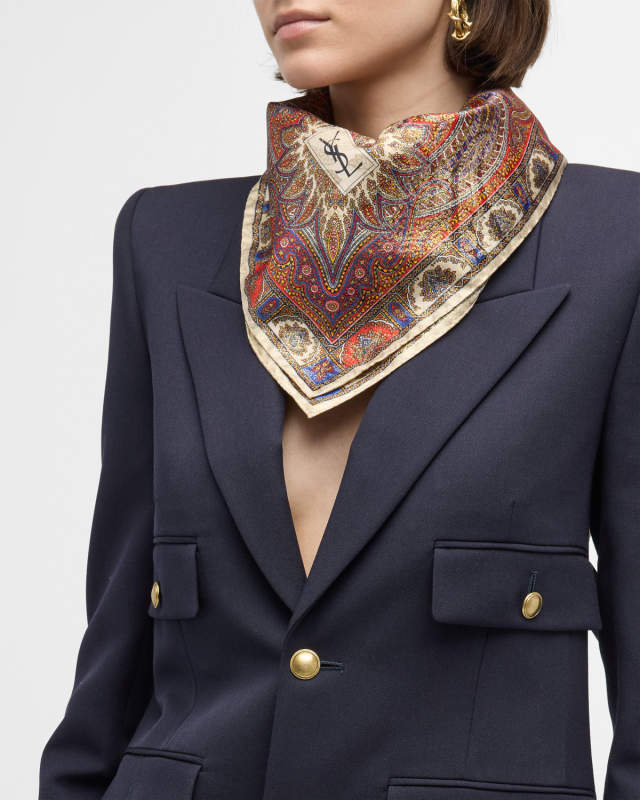 Vintage Paisley Silk-Blend Square Scarf