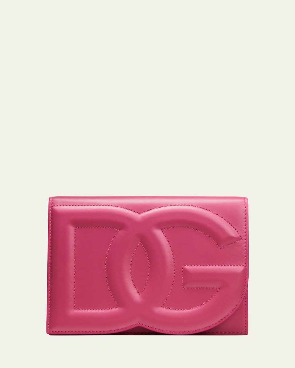 DG Logo Flap Leather Shoulder Bag