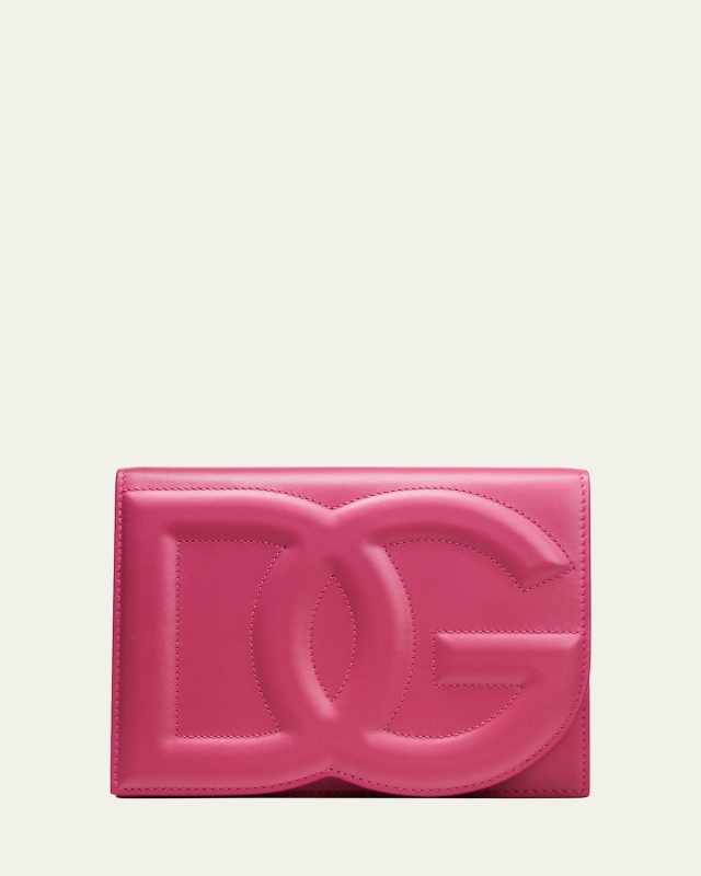 DG Logo Flap Leather Shoulder Bag
