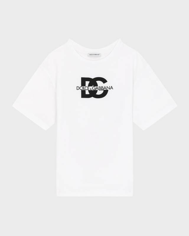 Boy's DG Logo Short-Sleeve Cotton T-Shirt, Size 8-14
