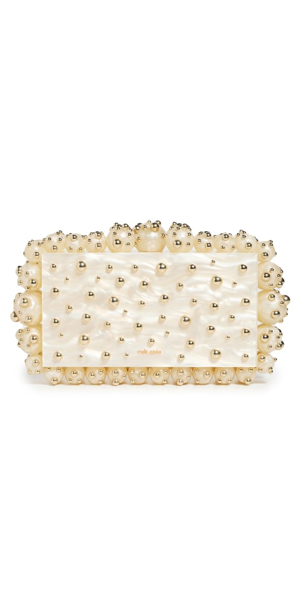 Cult Gaia Eos Clutch Ivory/Shiny Brass